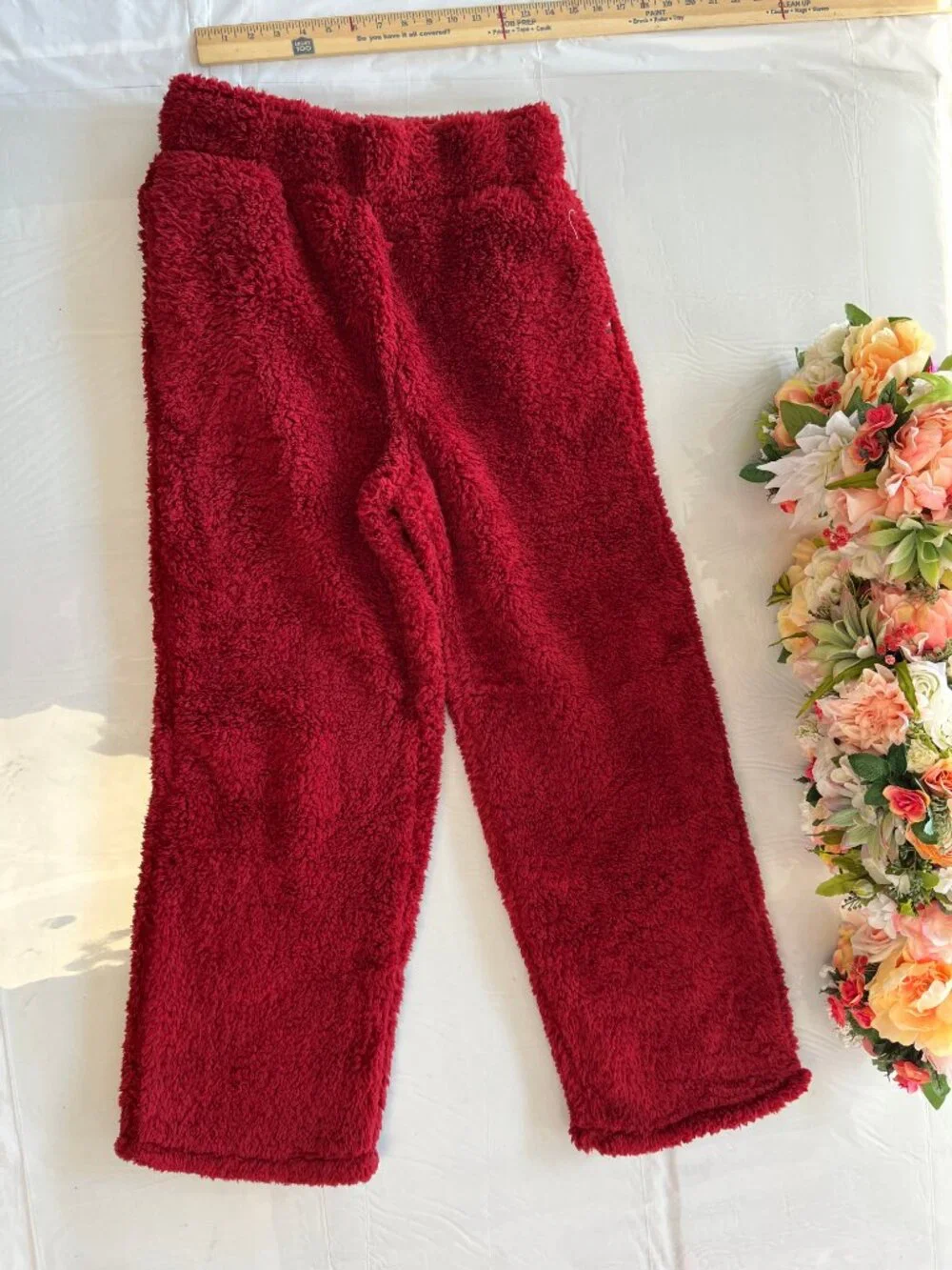 NEW Tommy Hilfiger Sherpa Velour Lounge Set Red Size M
